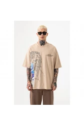 Unisex Oversized T-shirt  - Beige - VAN GOGH
