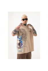 Unisex Oversized T-shirt  - Beige - VAN GOGH